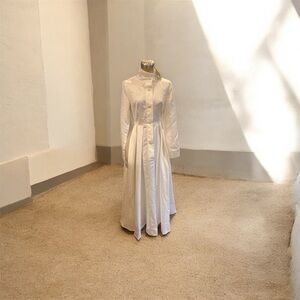 Elegant White Button-Up Dress